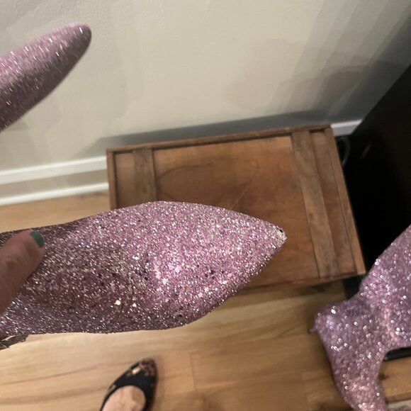 XYD Purple Glitter Knee High Boots - Picture 3 of 8